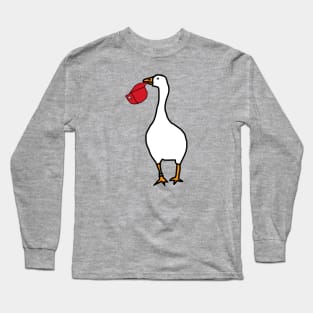 White Goose Steals Red Hat Long Sleeve T-Shirt